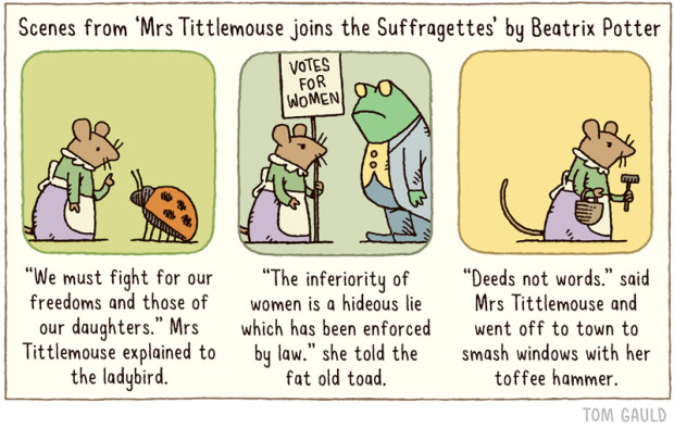 Mrs Tittlemouse joins the Suffragettes Tom Gauld