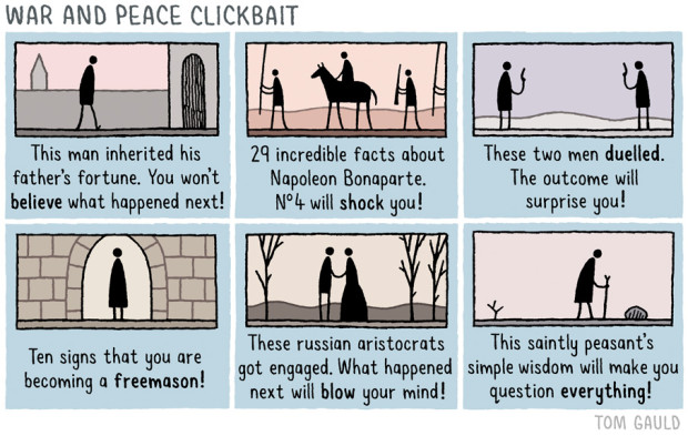 War and Peace Clickbait Tom Gauld